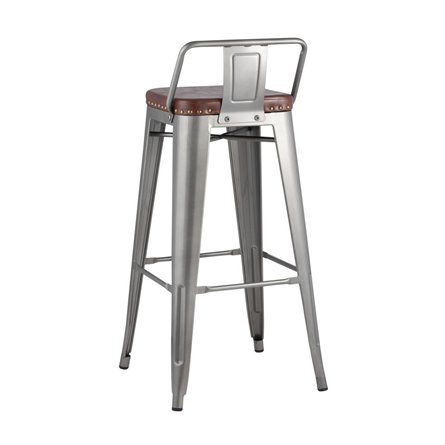 TOLIX SOFT со спинкой серебристый в стиле лофт