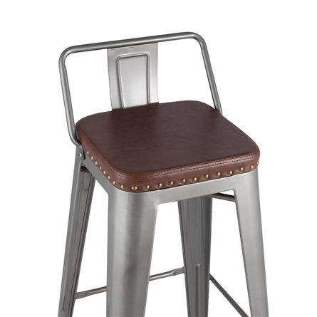 TOLIX SOFT со спинкой серебристый в стиле лофт