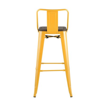 Tolix WOOD со спинкой желтый, металл, дерево