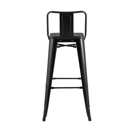 Tolix WOOD со спинкой черный глянцевый, металл, дерево