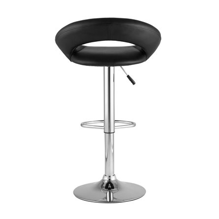 Купер черный газлифт, кожаное сиденье, каркас с подножкой для ног хром