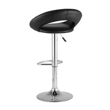 Купер черный газлифт, кожаное сиденье, каркас с подножкой для ног хром