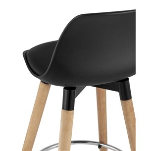 Мартин черный PU-кожа, деревянные ножки, опорная планка-подножка