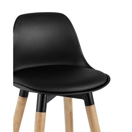 Мартин черный PU-кожа, деревянные ножки, опорная планка-подножка