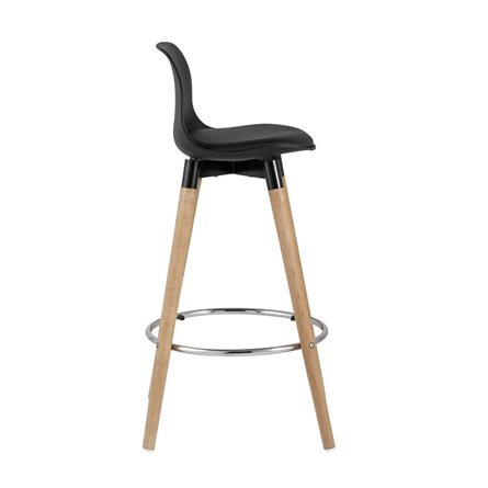 Мартин черный PU-кожа, деревянные ножки, опорная планка-подножка