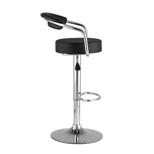 Орион черный каркас с подножкой хром