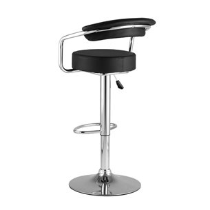 Орион черный каркас с подножкой хром