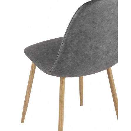 Валенсия винтаж серый, металлический каркас с принтом, обивка из экокожи