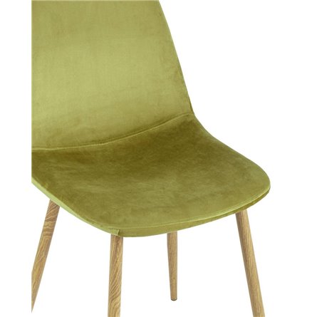 Валенсия обивка велюр, металлический каркас с принтом под дерево, цвет зеленый