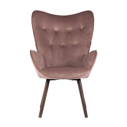 Гранд розовый, каркас из натурального дерева, мягкая спинка, широкие ножки и сиденье, обивка из