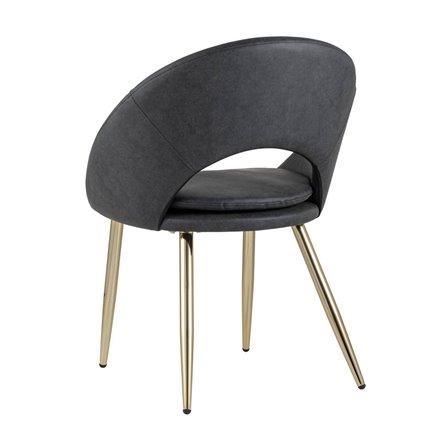 мягкий обеденный Кензи обивка экокожа цвет серый, золотые ножки