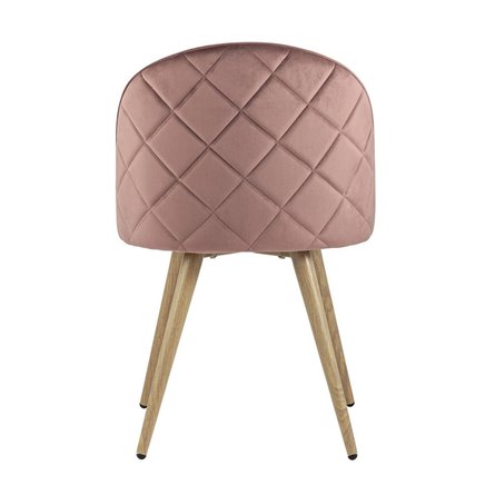 Лион с ромбами розовый, металлические ножки под дерево, велюровая ткань, спинка с ромбовидной ст