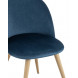 Лион голубой, сиденье и спинка из голубого велюра, ножки из металла с принтом под натуральное де Лион голубой, сиденье и спинка из голубого велюра, ножки из металла с принтом под натуральное де