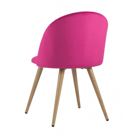 Лион обеденный обивка велюр цвет розовый, ножки покрашены под дерево