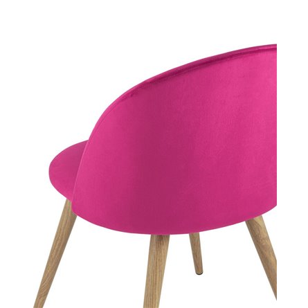 Лион обеденный обивка велюр цвет розовый, ножки покрашены под дерево