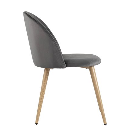 Лион серый, сиденье и спинка из серого велюра, каркас из оцинкованного металла с принтом под нат