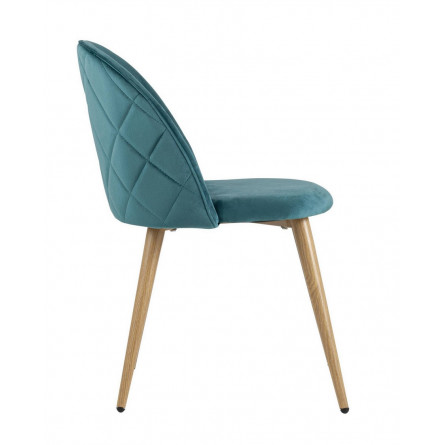 Лион цвет сине-зеленый, обивка из мягкого велюра, металлический каркас с принтом под дерево