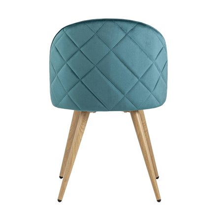 Лион цвет сине-зеленый, обивка из мягкого велюра, металлический каркас с принтом под дерево