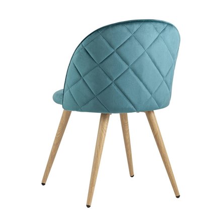 Лион цвет сине-зеленый, обивка из мягкого велюра, металлический каркас с принтом под дерево