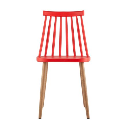 пластиковый Морган красный, ножки металлические с принтом под дерево