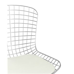 обеденный Bertoia хромированный металл с белой подушкой из экокожи
