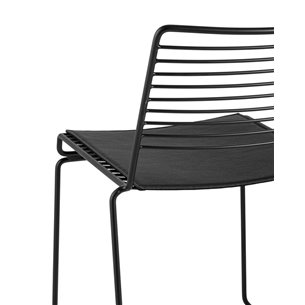 обеденный Danny черный металл с черной подушкой из экокожи