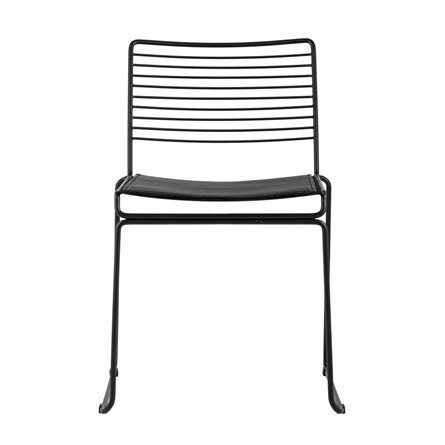 обеденный Danny черный металл с черной подушкой из экокожи