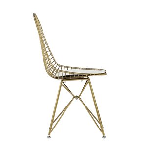 обеденный Eiffel из металла цвет золото с белой подушкой из экокожи