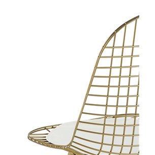 обеденный Eiffel из металла цвет золото с белой подушкой из экокожи