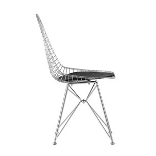 обеденный Eiffel из хромированного металла с черной подушкой из экокожи