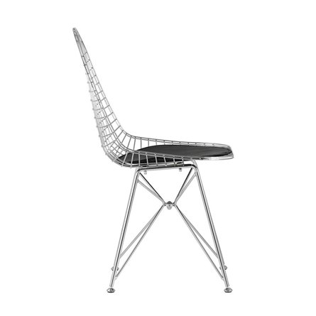 обеденный Eiffel из хромированного металла с черной подушкой из экокожи