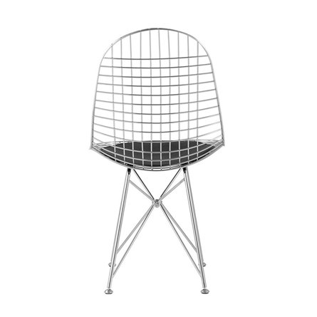 обеденный Eiffel из хромированного металла с черной подушкой из экокожи