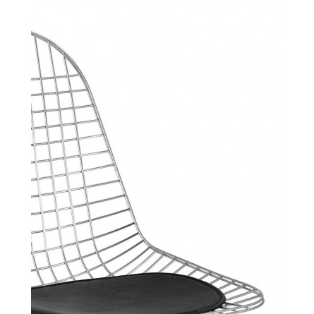 обеденный Eiffel из хромированного металла с черной подушкой из экокожи