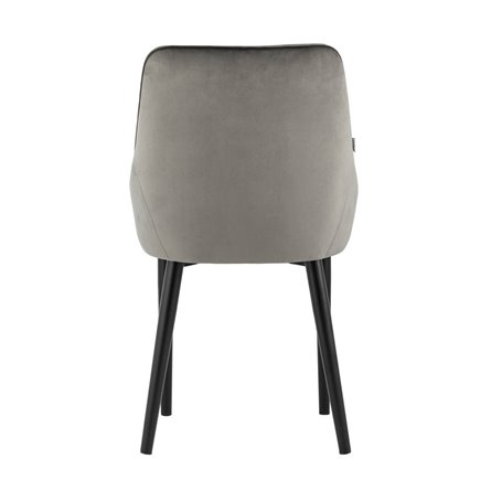 обеденный Eiffel из металла цвет черный с подушкой из черной экокожи