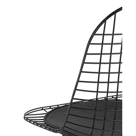 обеденный Eiffel из металла цвет черный с подушкой из черной экокожи