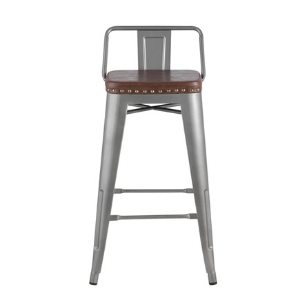 TOLIX SOFT серебристый в стиле Tolix, экокожа ножки металл