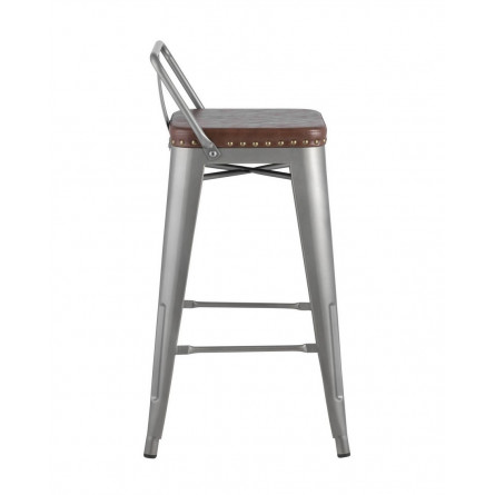 TOLIX SOFT серебристый в стиле Tolix, экокожа ножки металл