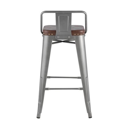 TOLIX SOFT серебристый в стиле Tolix, экокожа ножки металл