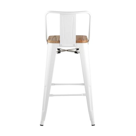 Tolix со спинкой белый, металл, дерево
