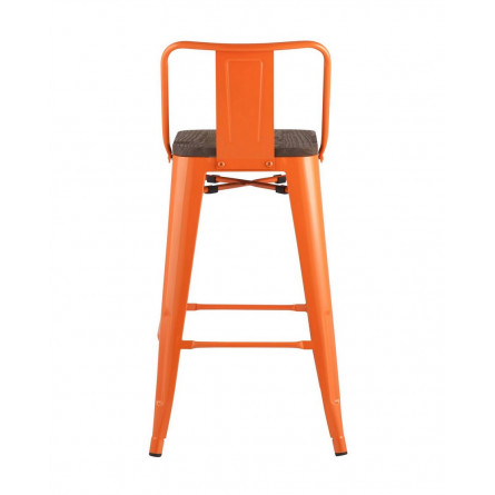 Tolix Wood со спинкой оранжевый глянцевый деревянное сиденье