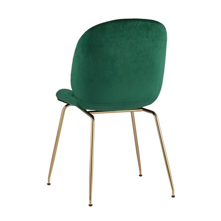 Beetle изумрудный, металлический каркас, велюровая обивка, золотые ножки