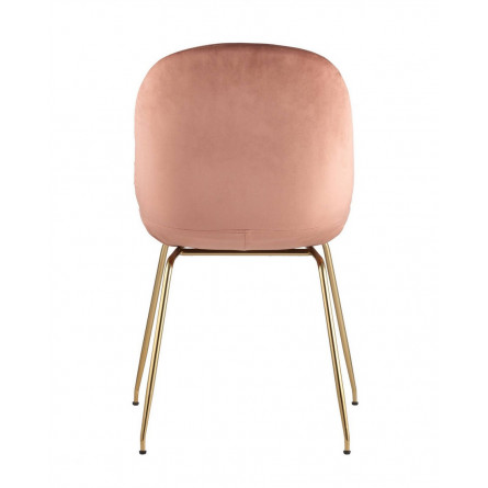 Beetle пудровый, металлический каркас, бархатная обивка, золотые ножки