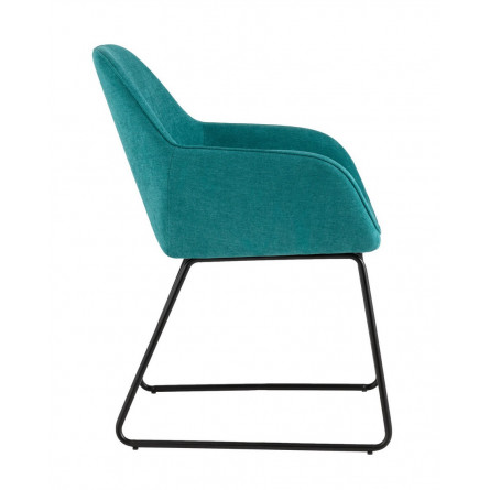 обеденный Чак мягкий обивка шенилл зеленый на полозьях