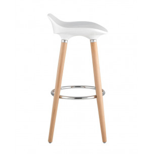 Модерн БЕЛЫЙ, сиденье из ABS, деревянный каркас, хромированная подставка