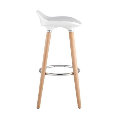 Модерн БЕЛЫЙ, сиденье из ABS, деревянный каркас, хромированная подставка
