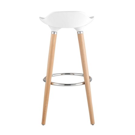 Модерн БЕЛЫЙ, сиденье из ABS, деревянный каркас, хромированная подставка