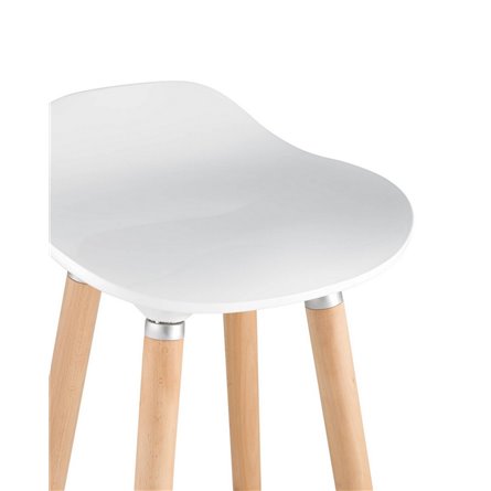 Модерн БЕЛЫЙ, сиденье из ABS, деревянный каркас, хромированная подставка