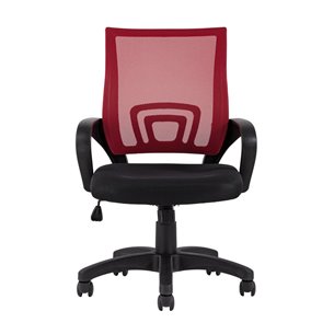 TopChairs Simple офисное красное в обивке из текстиля с сеткой, механизм качания Top Gun