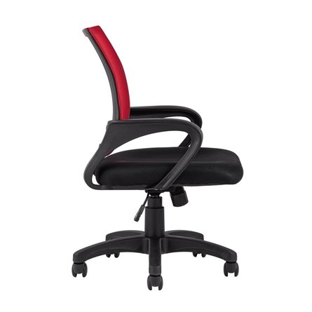TopChairs Simple офисное красное в обивке из текстиля с сеткой, механизм качания Top Gun