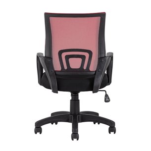 TopChairs Simple офисное красное в обивке из текстиля с сеткой, механизм качания Top Gun